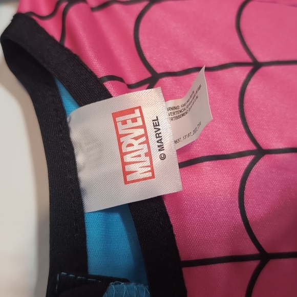 Girl's Marvel Spider Man Halloween Costume Dress Pink Blue - Picture 6 of 7